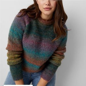 Simons Twik Multicoloured Ombré Striped Sweater Cropped Knit in XS